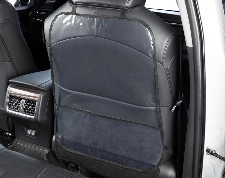 Защита спинки сиденья-органайзер ПВХ с карманом 60х50см прозрачная пленка 200 мкм опт фото 1