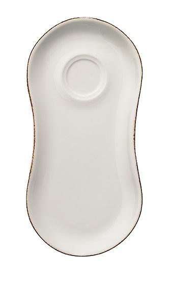 Блюдце 250*120 мм. для завтрака Ретро коричневый край (чашка 70336, 69666), форма Гурмэ /1/12/ фото 1