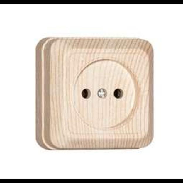 Розетка 1-м ОП Олимп 16А IP20 без заземл. сосна UNIVersal 5560896 фото 1