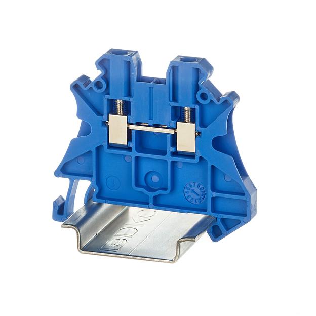 Клемма проходная, винтовой зажим, 2 точки подключения, 2.5 кв.мм, синяя DKC TUR-2.5-BU фото 1