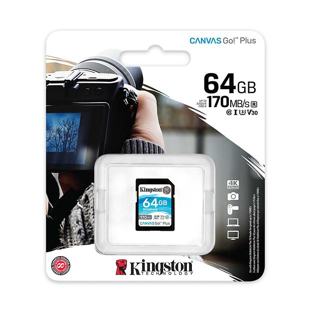 Карта памяти  Kingston  SDG3/64GB  SD 64GB  Canvas Go Plus фото 1