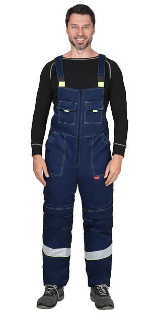 Костюм «Сириус-Навигатор» зимний куртка и полукомбинезон, темно-синий с лимонным ОПТ фото 5