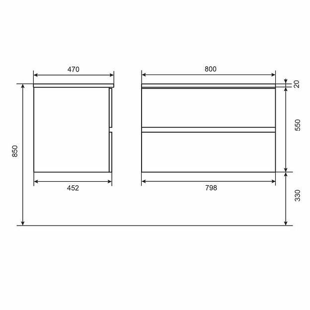 Тумба с раковиной для ванной для ванной Uperwood Barsa 70 см, раковина черная, подвесная тумба черная/дуб сонома  фото 7