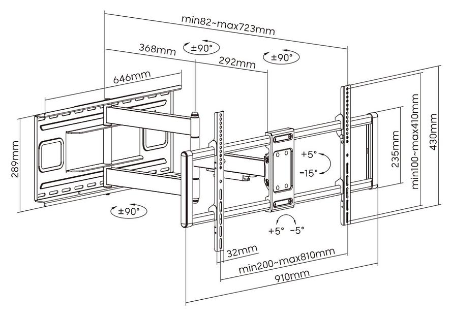 Кронштейн настенный выдвижной Exell EXi-X9984-HD фото 6