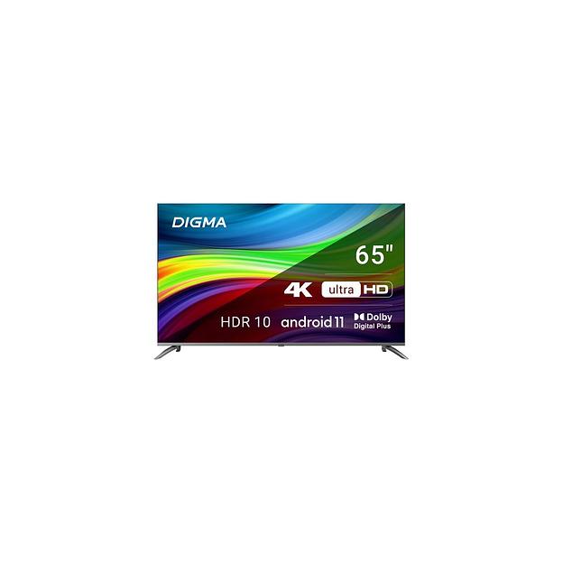 65" Телевизор Digma DM-LED65UBB41, 4K Ultra HD, темно-серебристый, СМАРТ ТВ, Android фото 1