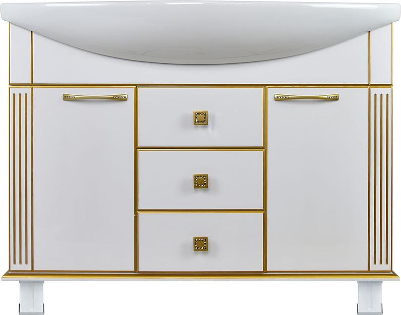 Тумба Аттика 105 DORATIZ 9912.325, белая патина золото, под умывальник фото 2