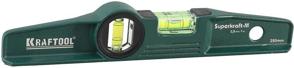 KRAFTOOL Уровень "SUPERKRAFT-M" литой, 2 ампулы, 0,5 мм/м, 250 мм [34717-025] фото 1