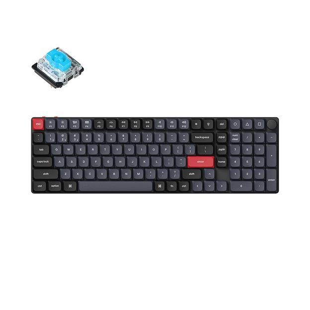 Беспроводная механическая клавиатура QMK Keychron K17 Pro, 103 клавиши, Knob, Hot-Swap, Gateron low profile Blue Switch фото 1