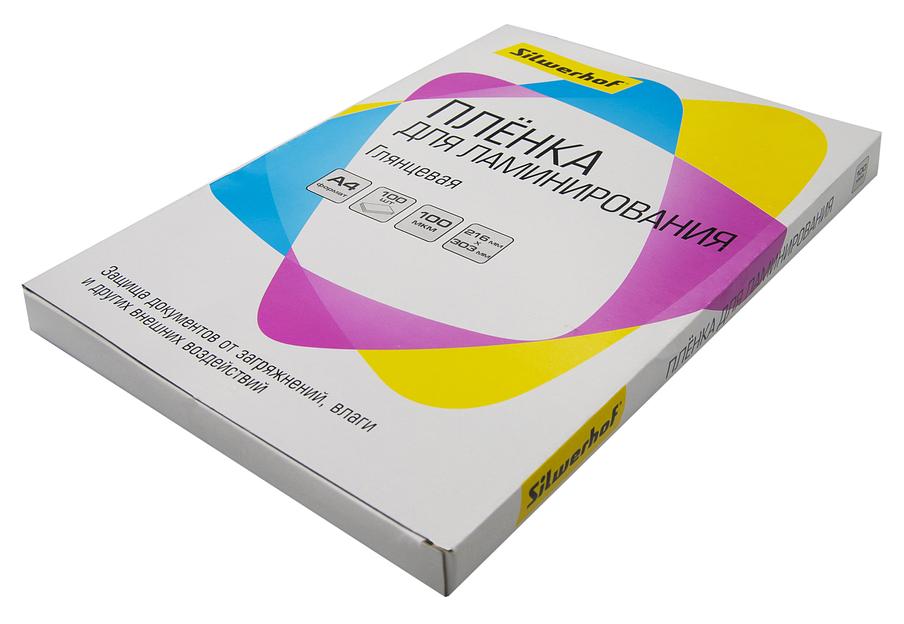 Пленка для ламинирования Silwerhof 100мкм A4 (100шт) глянцевая 216x303мм (4410020) фото 2