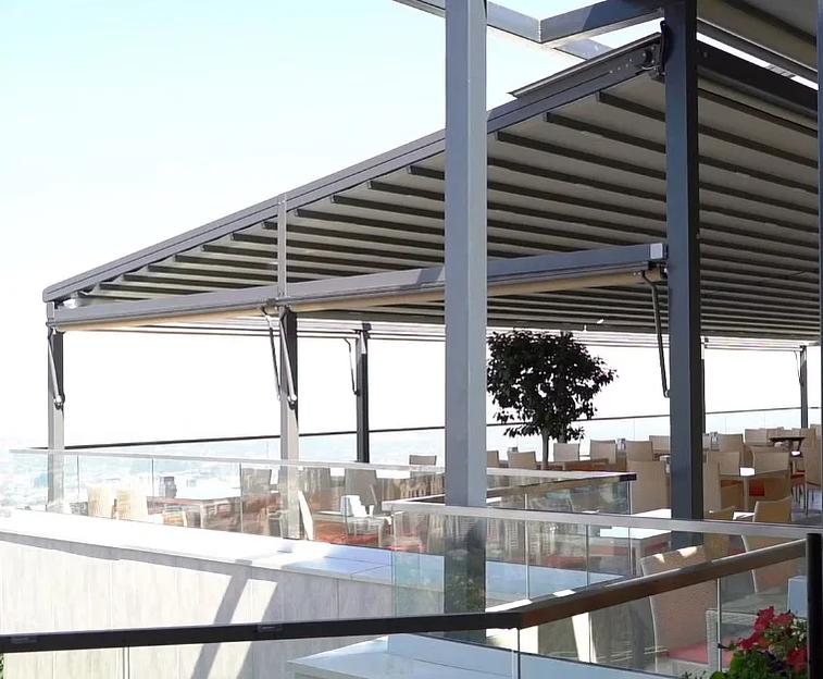 Пергола тентовая для летней террасы фото 1