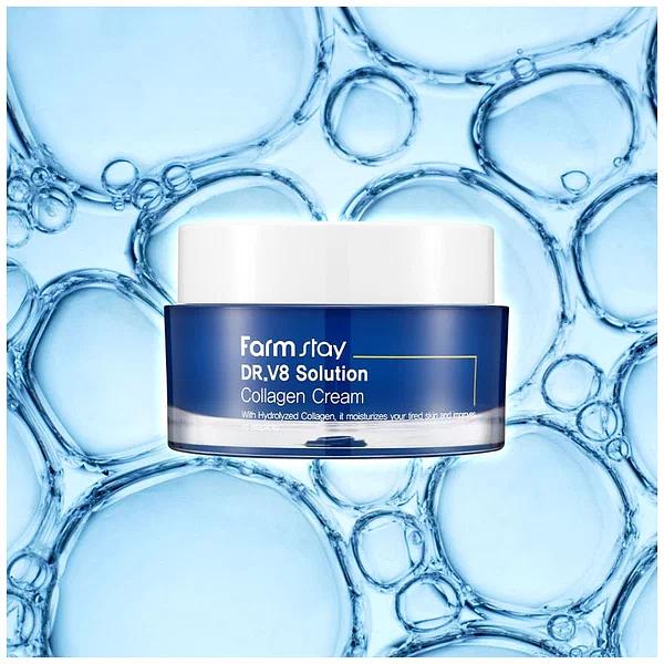 Крем для лица с гидролизованным коллагеном FARM STAY Dr-V8 Solution Cream (Collagen) ОПТ фото 3