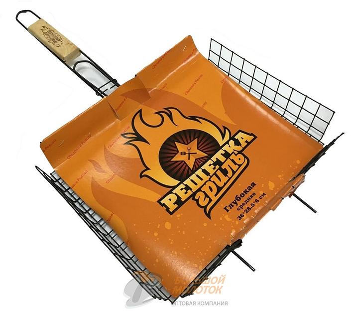 Решетка для барбекю Средняя 36*28,5 Глубокая оксид. /20 фото 1