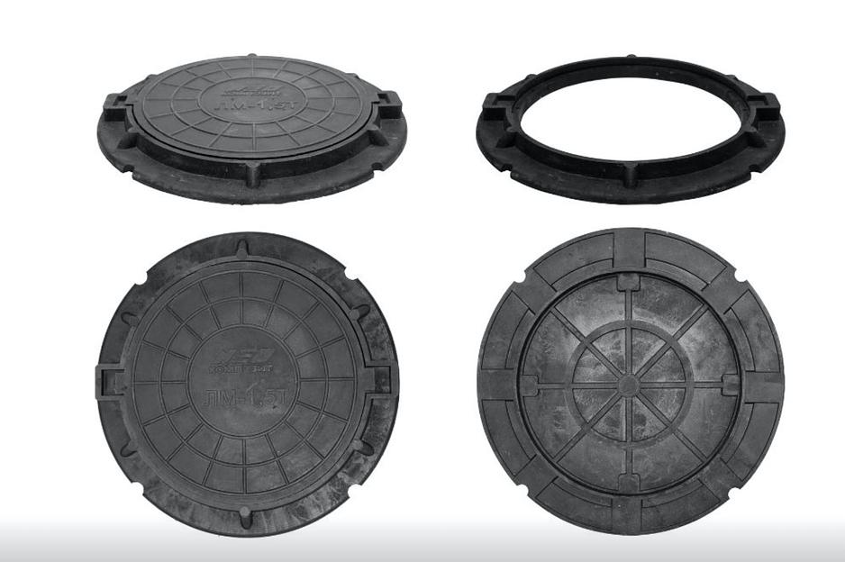 Люк канализационный ЛМ d-580 черный фото 5
