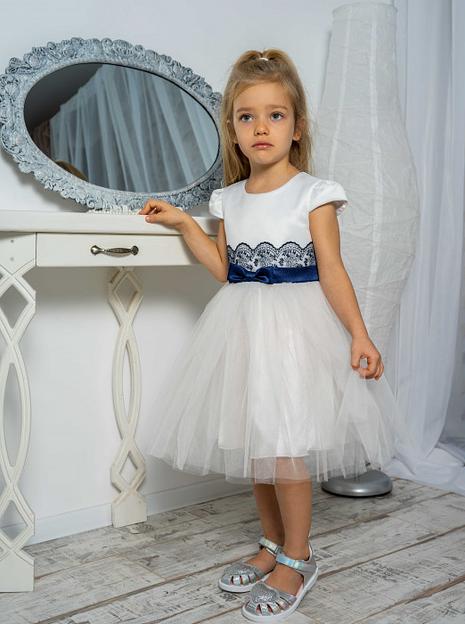 Платье для девочки Энди нарядное, молочное, 22-208_1, опт фото 5