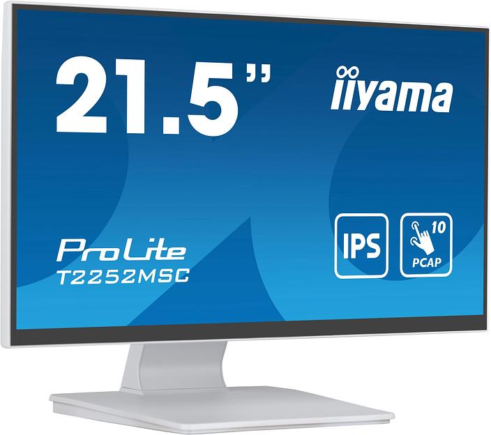 Монитор Iiyama 21.5" ProLite T2252MSC-W2 белый IPS LED 5ms 16:9 HDMI M/M матовая 250cd 178гр/178гр 1920x1080 DP FHD USB Touch 4.5кг фото 2
