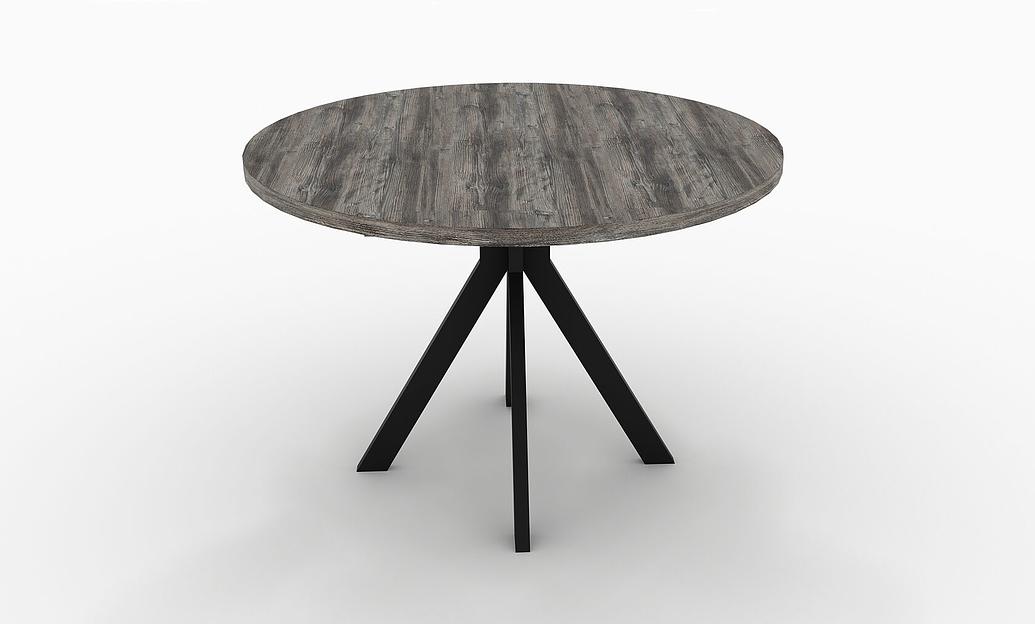 Стол Сохо 110(+35)×110×77 см чёрный металл, сосна пасадена фото 4