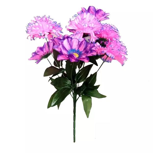 Букет георгинов с шафранами 11 голов (2 вида 5+6) 50см 326-492+636 фото 4