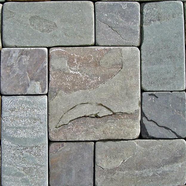 Камень песчаник серо-зелёный пиленный с четырёх сторон и галтованный, опт фото 1