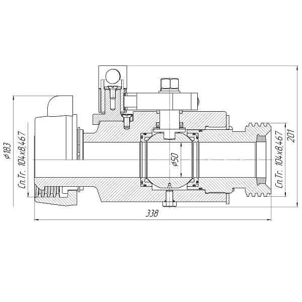 Кран шаровый АСК 50.70.000-05А фото 2