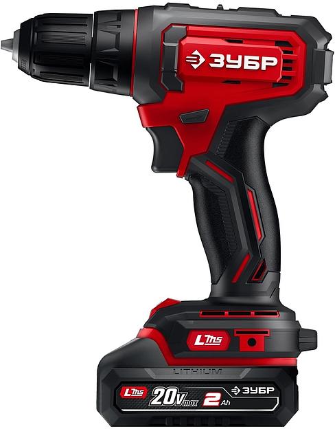 ЗУБР 20 В, 40 Н·м, 1 АКБ LMS (2 А·ч), ударная дрель-шуруповерт (ДШУ-40-21) фото 5