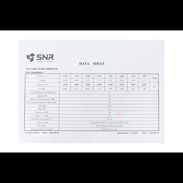 Мультиплексор CWDM одноволоконный 8-канальный (trx:1610-1390, 1470-1310) фото 3