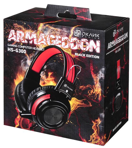Наушники с микрофоном Оклик HS-G300 ARMAGEDDON черный/красный 2.3м мониторные оголовье (337457) фото 8