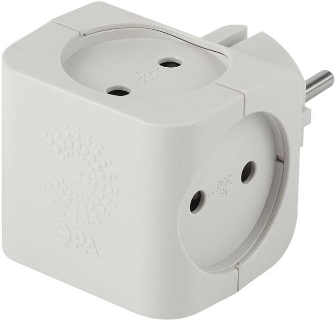 Сетевой разветвитель Эра SP-4-W (4 розетки) белый (пакет ПЭ) фото 1