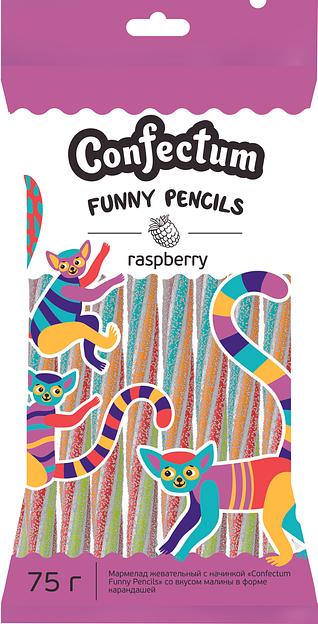 Мармелад жевательный Confectum «Funny Pencils» со вкусом малины 3 шоу-бокса 12х75 г ОПТ фото 3