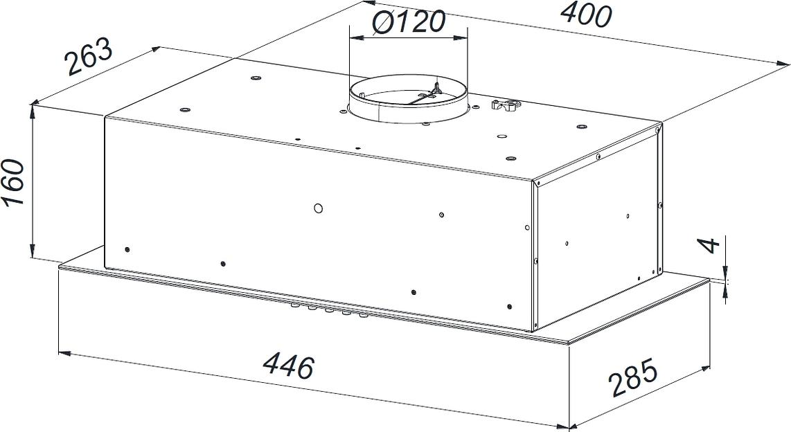 Вытяжка встраиваемая Weissgauff Aura 450 черный управление: кнопочное (1 мотор) фото 5