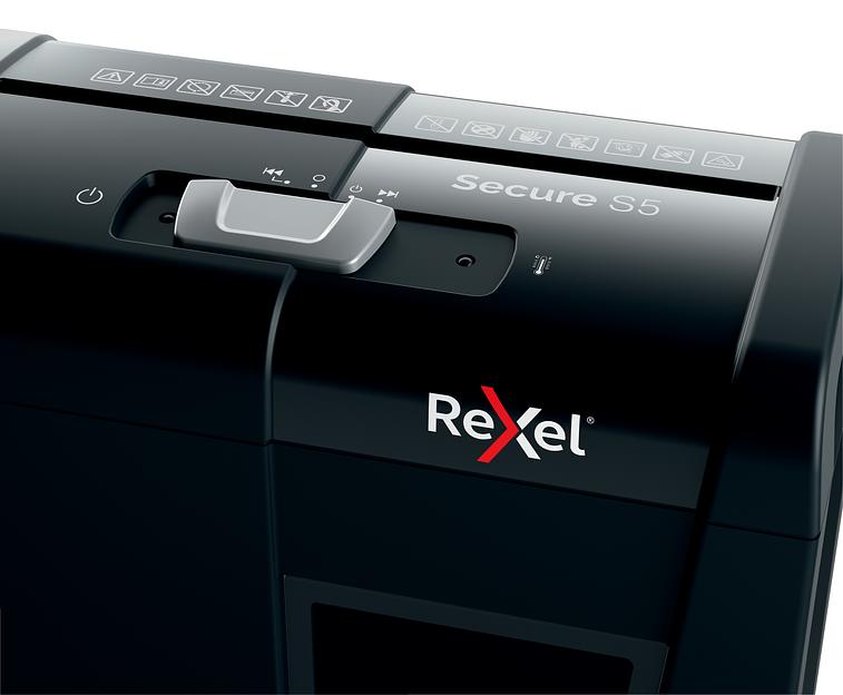 Шредер Rexel Secure S5 EU черный (секр.Р-2)/ленты/5лист./10лтр./скрепки/скобы фото 4