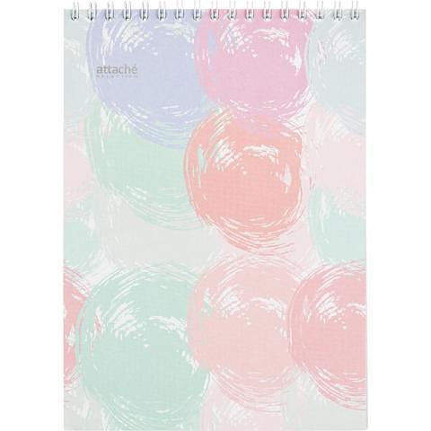 Блокнот на спирали А5, 80л., клетка, Pastel, разноцветный, Attache Selection фото 1