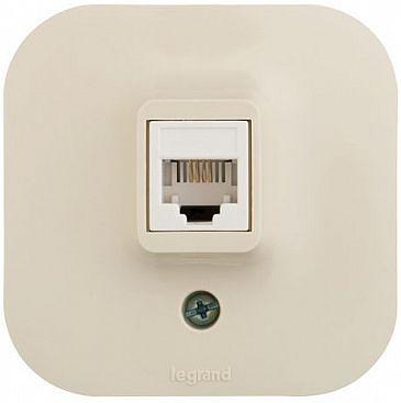 Розетка телефонная Legrand Quteo (782244) откр. слоновая кость фото 2