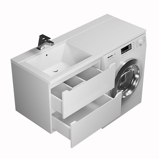 Тумба под стиральную машину Uperwood Tanos 60 см, подвесная, белый фото 6