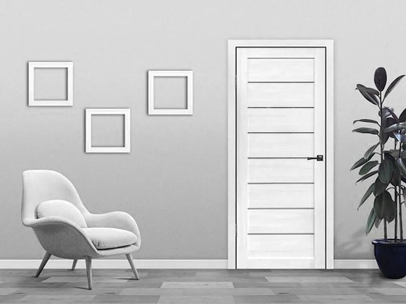 Межкомнатная дверь Тренд Т-1 Белая лиственница со стеклом фото 3