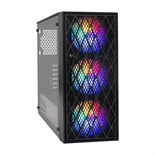 Exegate EX296075RUS Корпус Miditower ExeGate EVO-8243-EVO800 (ATX, БП EVO800RGB с вент. 12 см, 2*USB+1*USB3.0, черный, 3 вент. с RGB подсветкой, боковая панель - закаленное стекло) фото 1