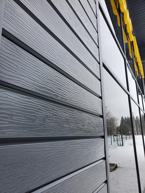 Металлический сайдинг «Евробрус с тиснением» цвет RAL 7024 фото 1