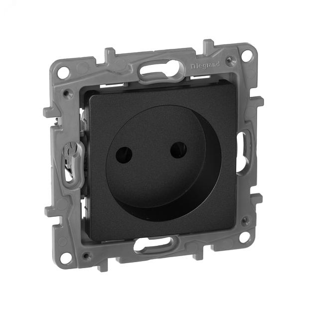ETIKA Розетка 2К на винтах, защ. шт., антрацит Legrand 672634 фото 5