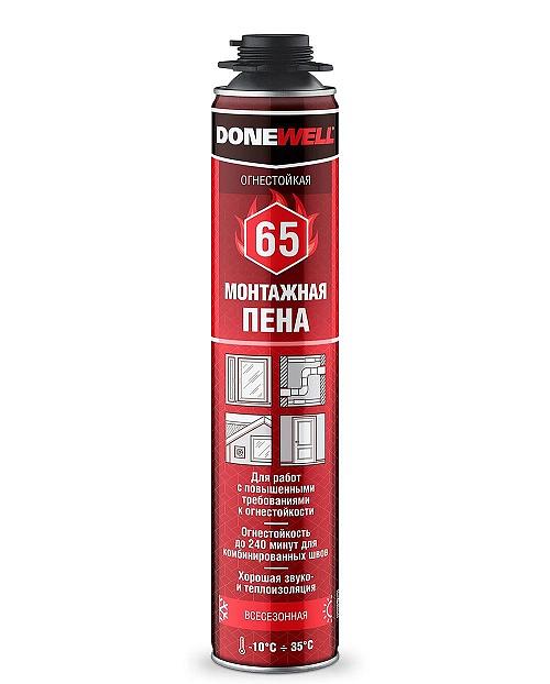 Пена монтажная всесезонная PROFF DONEWELL 65 огнестойкая, 1000 мл фото 1