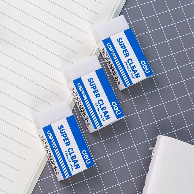 Набор ластиков Deli EH222-P прямоугольный 45х22.5х10.5мм белый картон.кор. (36шт) фото 4