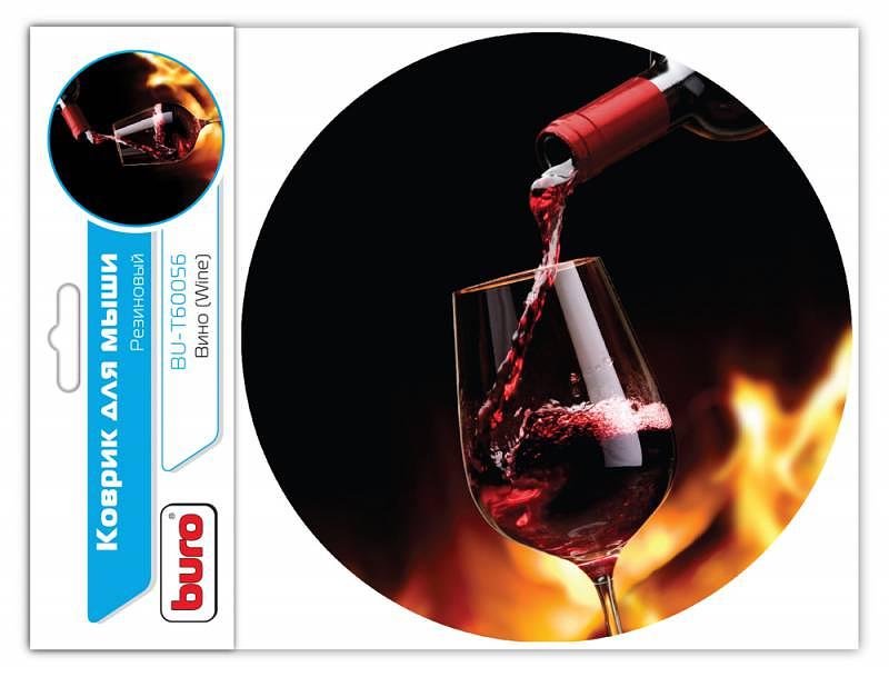 Коврик для мыши Buro BU-T60056 рисунок/вино 200x200x1.5мм фото 1