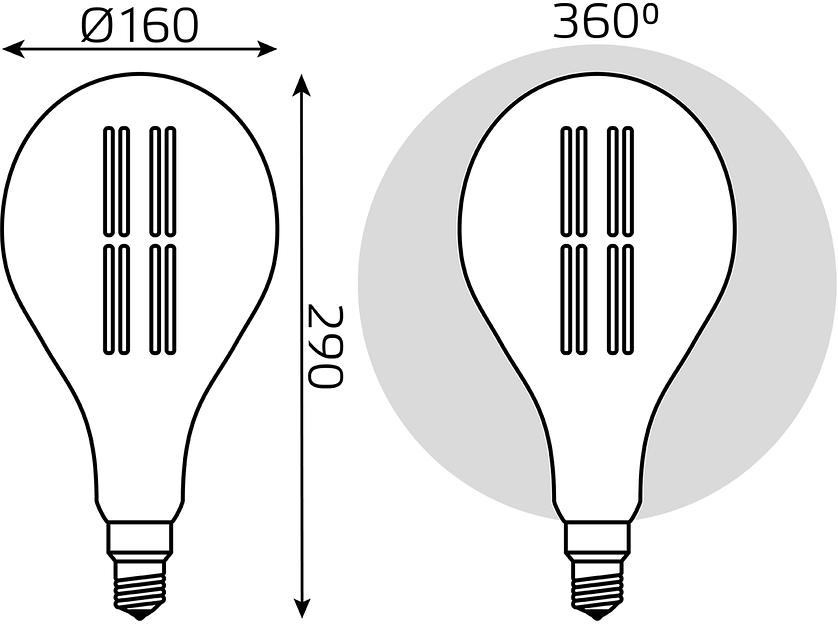 Лампа светодиодная Gauss Filament Vintage 6Вт цок.:E27 шар 220B св.свеч.бел.нейт. (упак.:10шт) (179802205) фото 5
