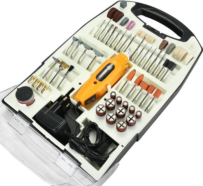 Гравер Deko DKRT150 в кейсе+110 аксессуаров 150Вт насадок:110 кейс фото 7