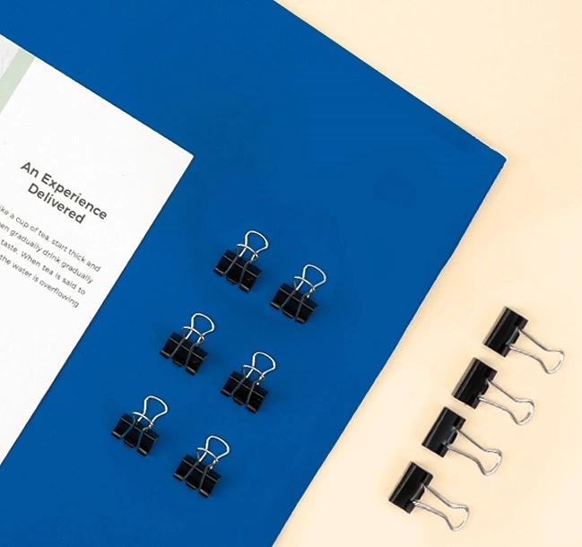 Зажимы Deli EZ65 металл 19мм черный (упак.:12шт) картонная коробка фото 2