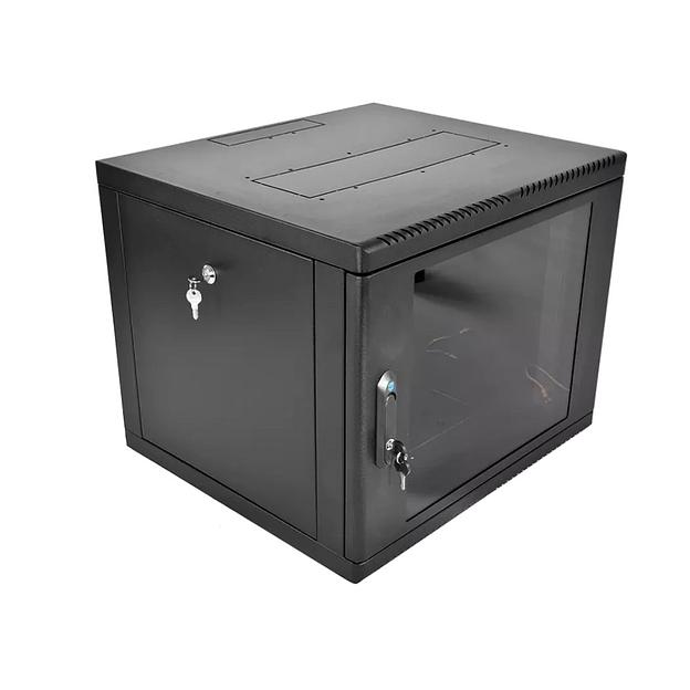 ЦМО Шкаф телекоммуникационный настенный разборный 9U (600 х 520), съемные стенки, дверь стекло, черный(ШРН-М-9.500-9005) фото 1