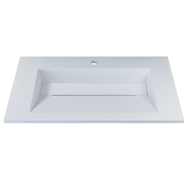 Раковина для ванной полувстраиваемая Uperwood Next 80 см, прямоугольная, белая фото 8