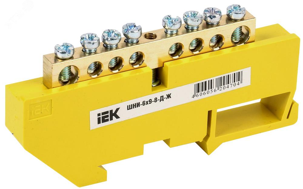 Iek YNN10-69-8D-K05 Шина PE "земля" на DIN-изол ШНИ-6х9-8-Д-Ж ИЭК фото 1