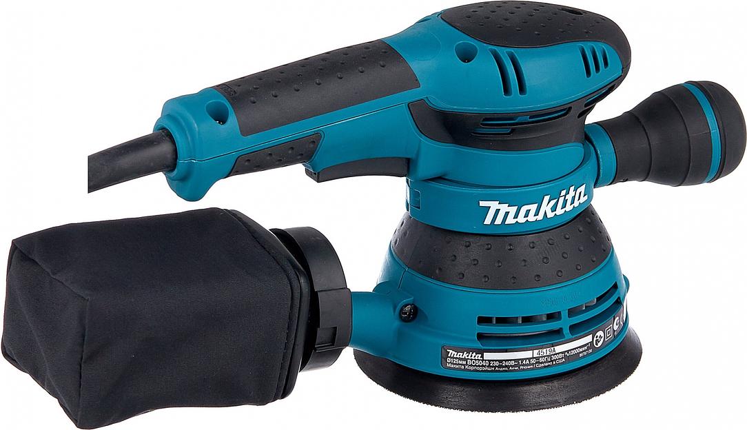 Makita BO5040 Эксцентриковая шлифовальная машина [BO5040] {300Вт,ф125мм,12000об\м,ампл-2.8мм,1.4кг,кор,п\сборник,доп.рукоятка} фото 2