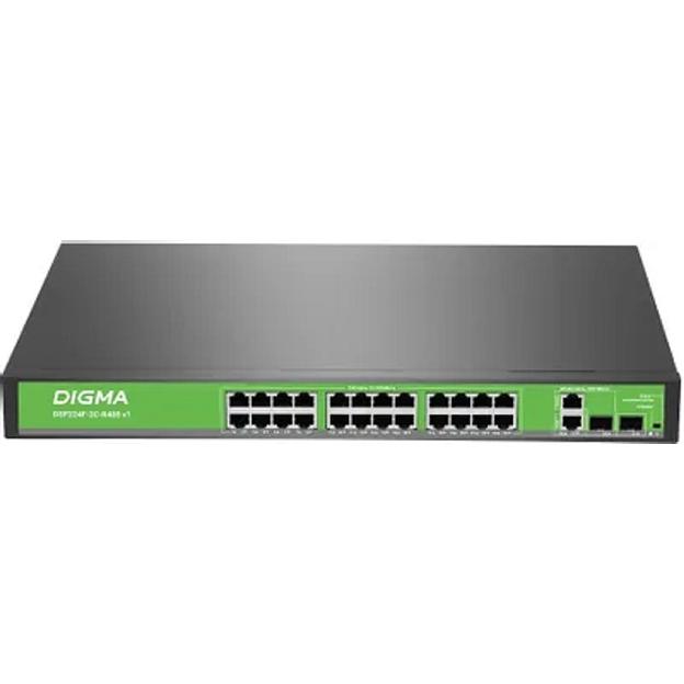 Digma DSP224F-2C-R400 Коммутатор V1 (L2) 24х100Мбит/с 24PoE фото 1