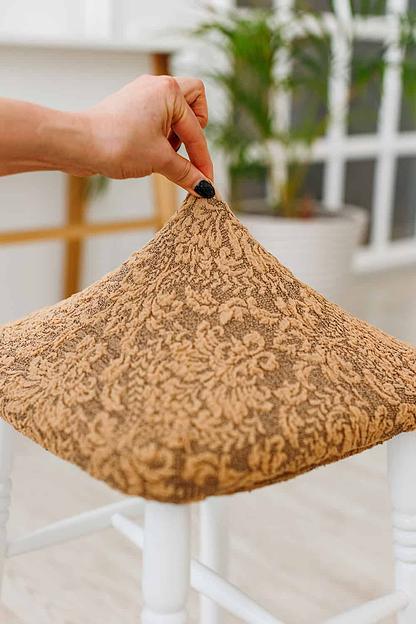 Чехол на табурет Чехлы&Пледы «Жаккард Вензель» кофе (2 шт) ОПТ фото 3