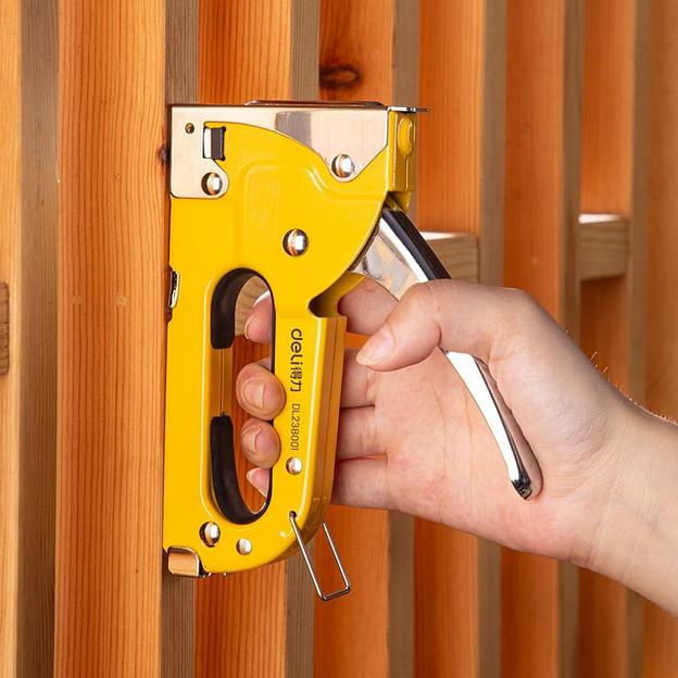 Степлеры, пистолеты, заклепочники Deli Мебельный степлер Deli DL238001 Для скоб 4-8мм D-типа. Полностью стальная конструкция фото 3